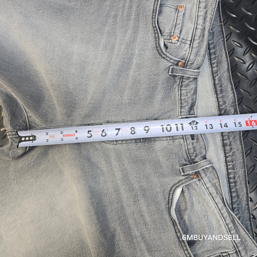 Levis 501 Original Fit Grey Straight Leg Jeans Womens 16W M Button Fly A3548 - Picture 15 of 16